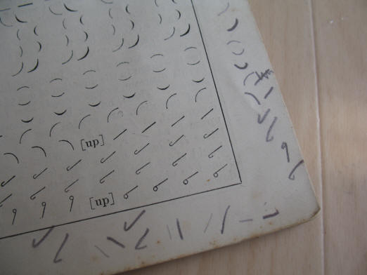 Old shorthand book ink marks