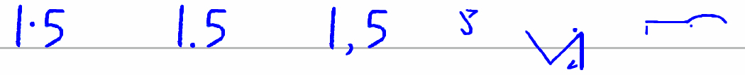 Pitman's New Era: one point five, one point five, one comma five, point, period, comma